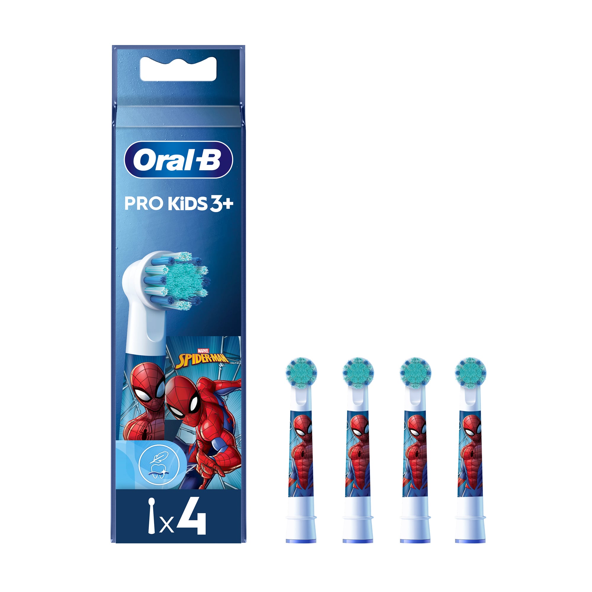 Змінні насадки для дитячої електричної зубної щітки Oral-B Pro Kids Spider-Man від 3 років, 4 шт